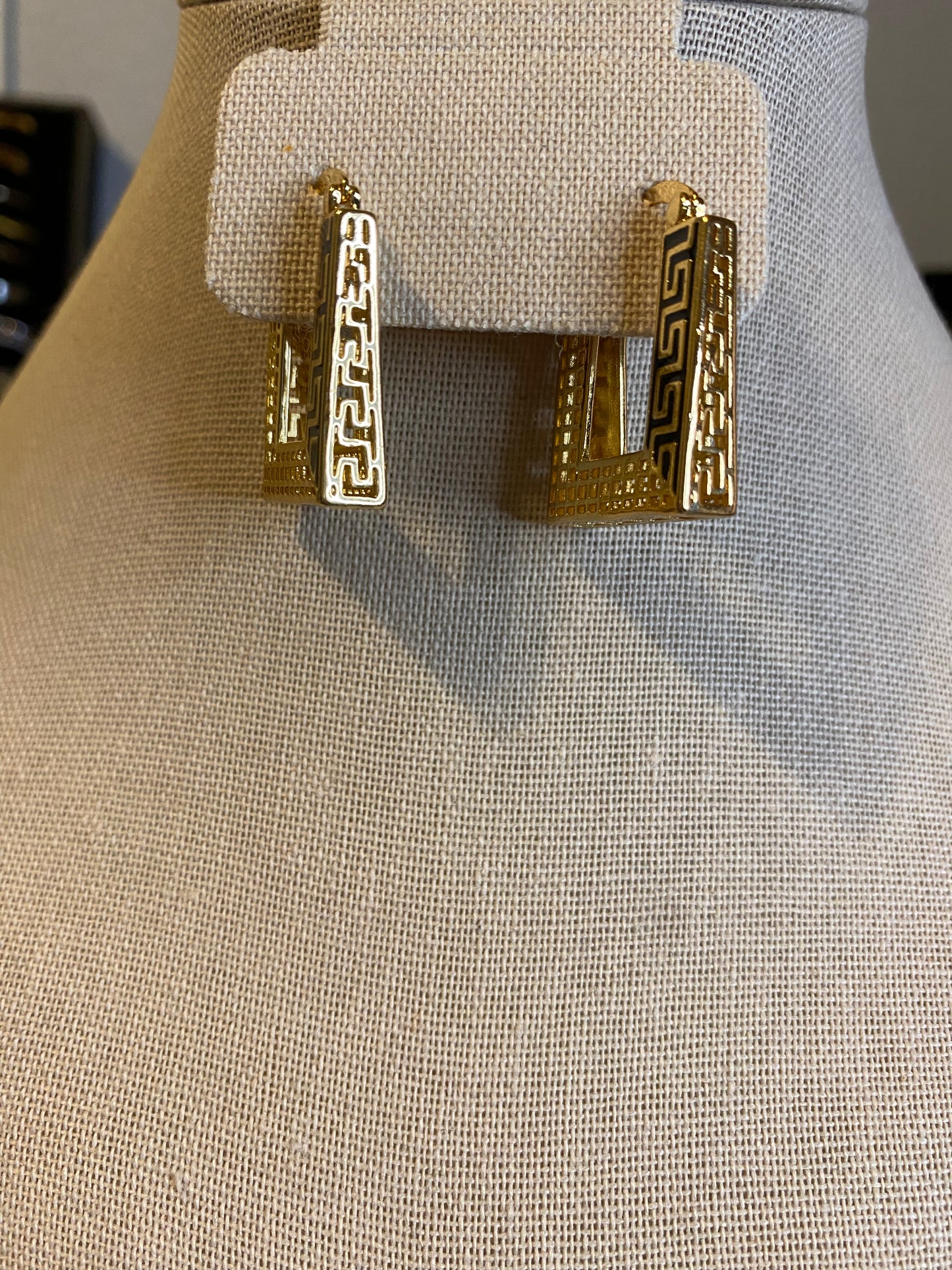 V Gold Earrings.