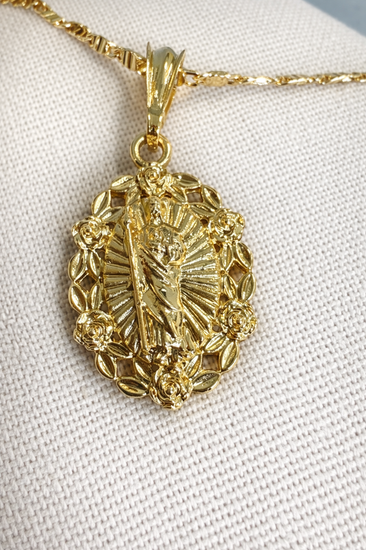 San Judas 18K Gold Plated Pendant – Faith & Protection Medal (Pendant Only)