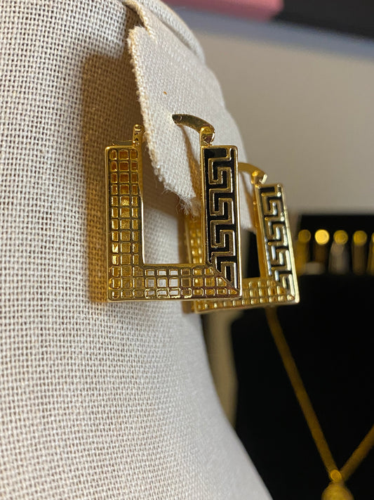 V Gold Earrings.